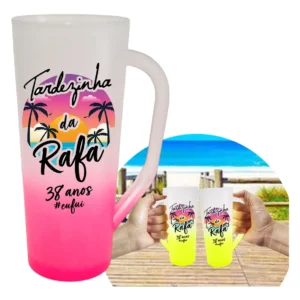 COPO LONG DRINK COM ALÇA DEGRADÊ PERSONALIZADO- 400ML