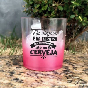Copo Whisky Personalizados 330ml de Acrílico Degradê