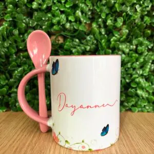 CANECA COM COLHER PERSONALIZADA