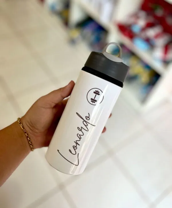 Squeeze Tampa Canudo 600 ml (sua arte estampada COM SUBLIMAÇÃO) - Imagem 2
